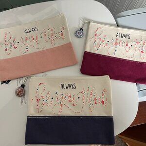 Brand New Zippered Makeup Bag-- Your Choice of Color